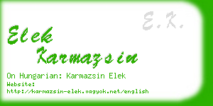 elek karmazsin business card